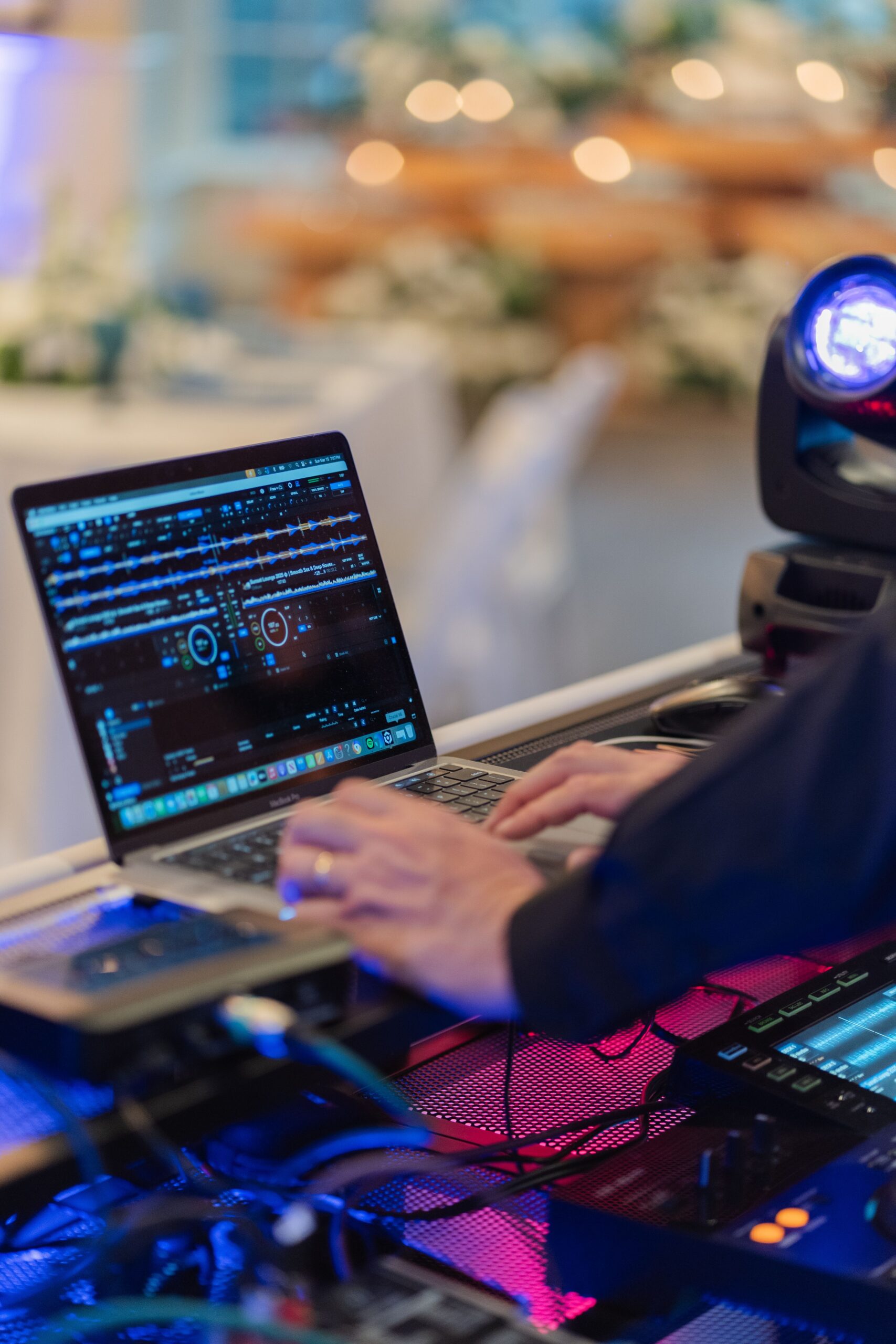 DJ performing at a wedding reception.